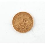 Property of a gentleman - gold coin - an 1896 South Africa One Pond gold coin.
