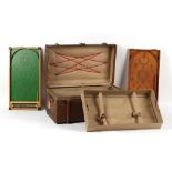 Property of a gentleman - a vintage canvas cabin trunk with interior tray, containing assorted items
