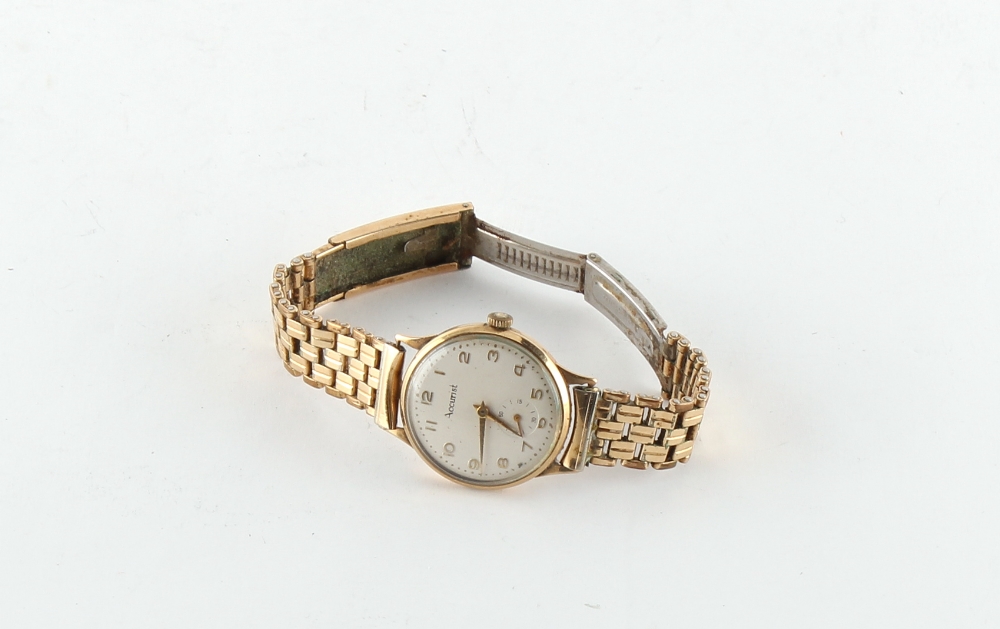 Property of a gentleman - a gentleman's Accurist 9ct gold cased wristwatch on later plated