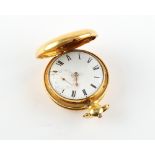 The Henry & Tricia Byrom Collection - a 19th century gilt hunter cased pocket watch, the verge fusee