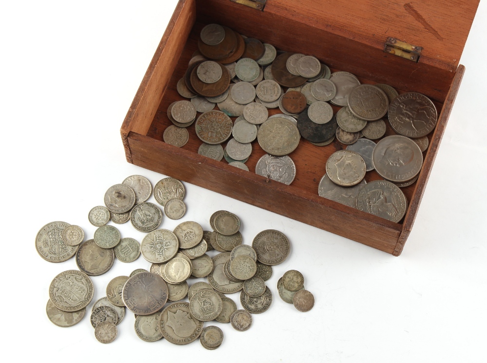 Property of a deceased estate - a quantity of assorted coins, mostly GB, including GV and GVI silver