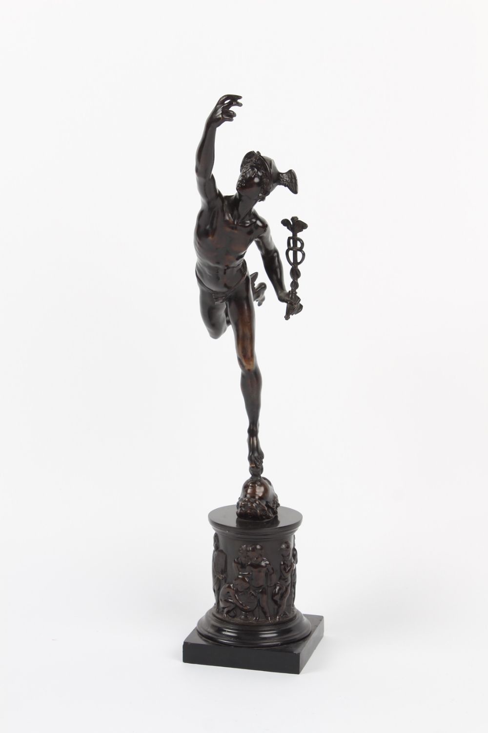 The Henry & Tricia Byrom Collection - a late 19th century patinated bronze figure of Mercury, The