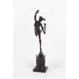 The Henry & Tricia Byrom Collection - a late 19th century patinated bronze figure of Mercury, The