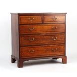 Property of a deceased estate - a George III oak & mahogany banded chest of two short & three long