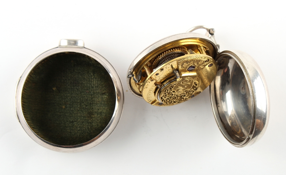 The Henry & Tricia Byrom Collection - a George III silver pair cased half hunter pocket watch, the - Image 3 of 3