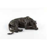 Property of a gentleman - Jan Stewart Jones (modern) - a patinated bronze model of a recumbent