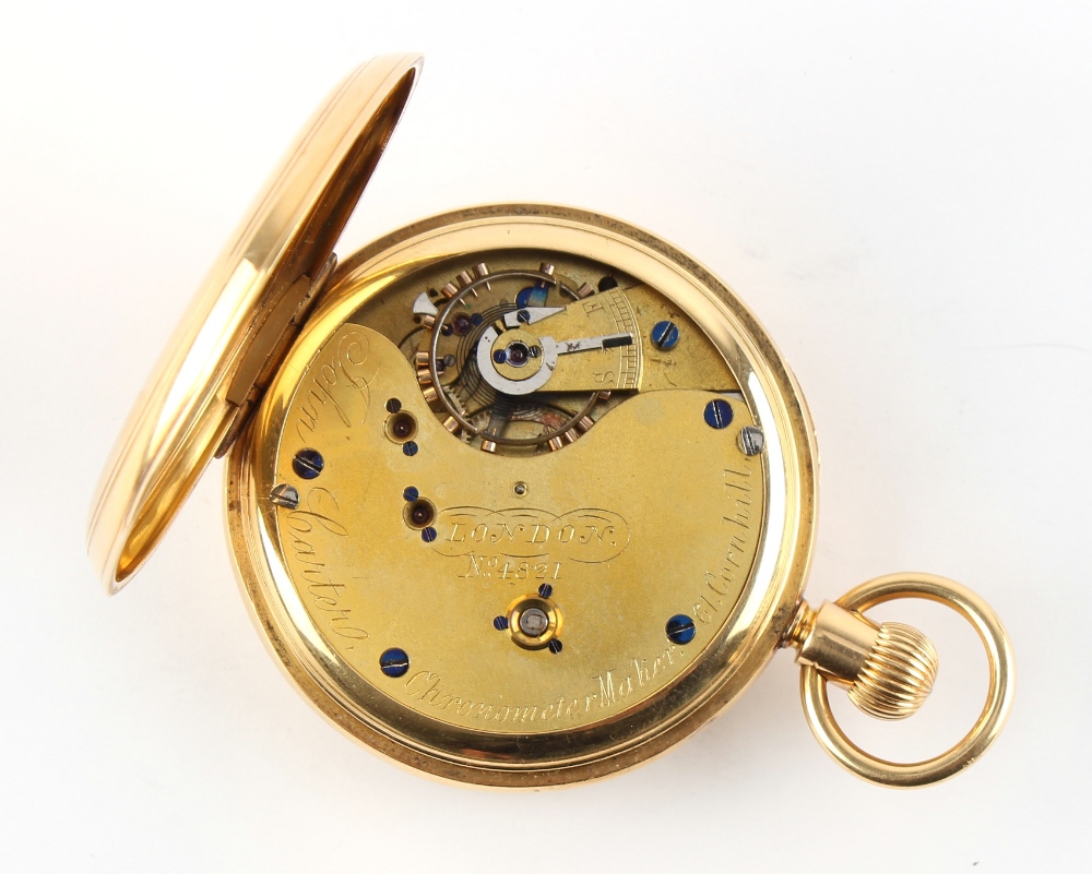 The Henry & Tricia Byrom Collection - an 18ct gold open faced pocket watch, the movement engraved ' - Image 3 of 3