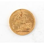 Property of a lady - gold coin - a 1904 Edward VII gold full sovereign, London mint.