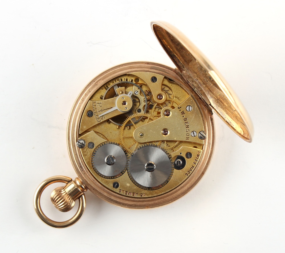 The Henry & Tricia Byrom Collection - a late 19th / early 20th century 9ct gold open faced keyless - Image 3 of 3