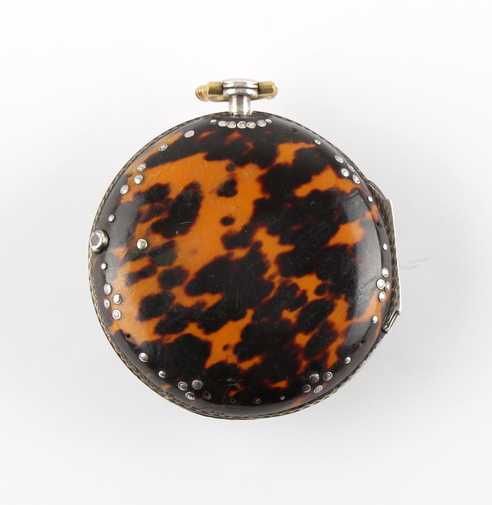 The Henry & Tricia Byrom Collection - a Victorian silver & tortoiseshell triple cased pocket - Image 2 of 4