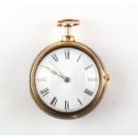 The Henry & Tricia Byrom Collection - a George I gilt pair cased pocket watch, the verge fusee