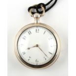 The Henry & Tricia Byrom Collection - a William IV silver pair cased pocket watch, the verge fusee