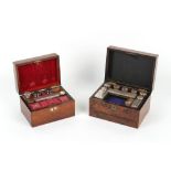 The Henry & Tricia Byrom Collection - a Victorian burr walnut vanity box with silver plated