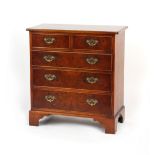 Property of a lady of title - a small reproduction burr walnut & featherbanded chest of two