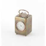 Property of a deceased estate - an Edwardian silver cased miniature clock, London 1902, 2.85ins. (