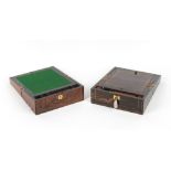 The Henry & Tricia Byrom Collection - a Victorian figured walnut writing box, 13.75ins. (35cms.)