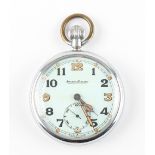 The Henry & Tricia Byrom Collection - a Jaeger-Le-Coultre military pocket watch, the back with broad