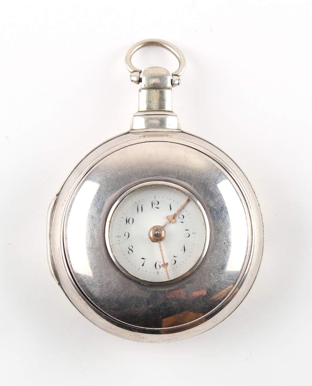 The Henry & Tricia Byrom Collection - a George III silver pair cased half hunter pocket watch, the
