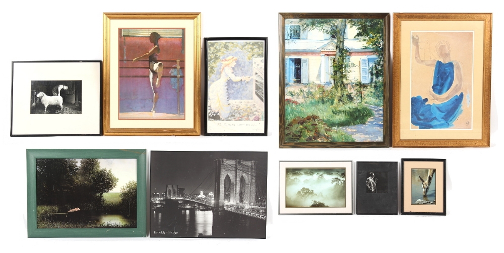 Property of a gentleman - a group of ten assorted modern prints & photographs, all framed (10).