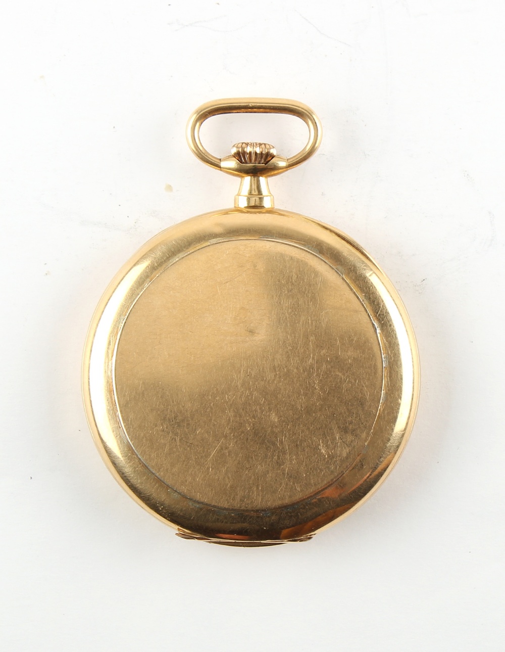 The Henry & Tricia Byrom Collection - an early 20th century 18ct gold open faced keyless wind pocket - Image 2 of 3