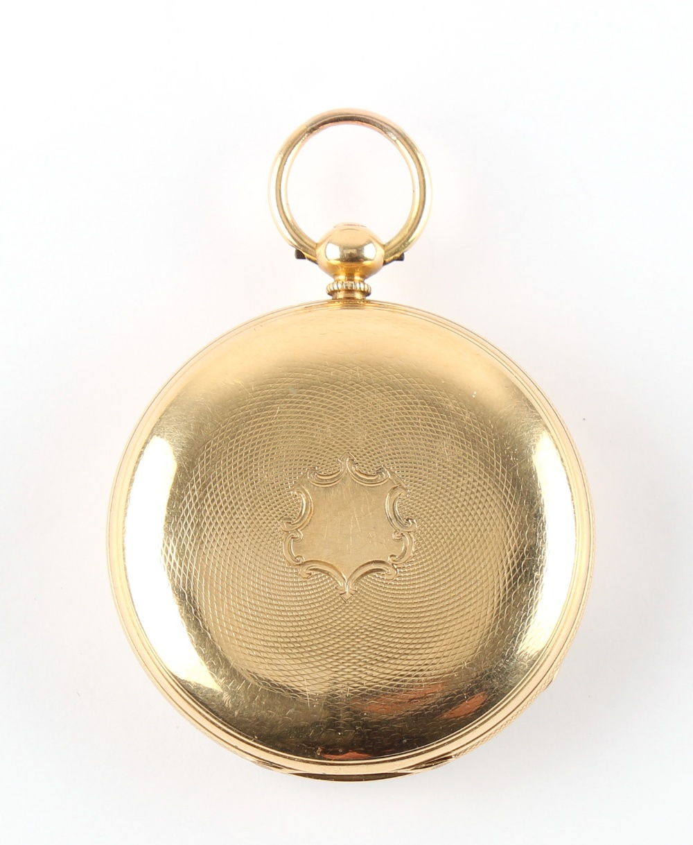 The Henry & Tricia Byrom Collection - an 18ct gold open faced pocket watch, the movement engraved ' - Image 2 of 3