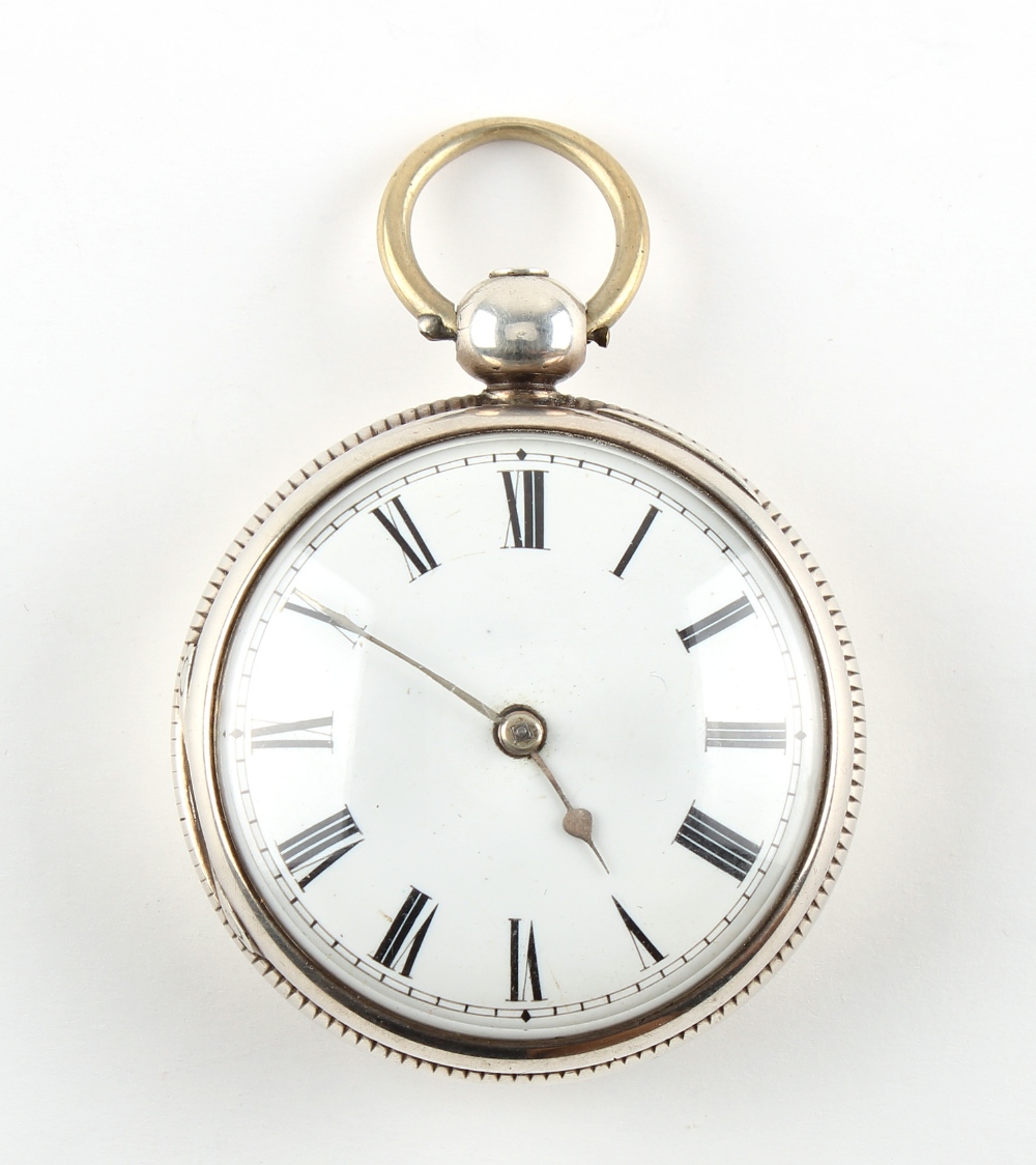 The Henry & Tricia Byrom Collection - a George IV silver open faced pocket watch, the verge fusee