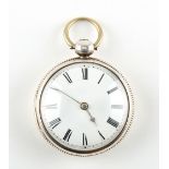 The Henry & Tricia Byrom Collection - a George IV silver open faced pocket watch, the verge fusee