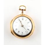 The Henry & Tricia Byrom Collection - a George III silver gilt pair cased pocket watch, the verge