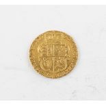 Property of a deceased estate - a 1762 George III gold quarter guinea coin, very fine.