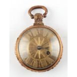 The Henry & Tricia Byrom Collection - a 19th century gilt cased pocket watch, the verge fusee