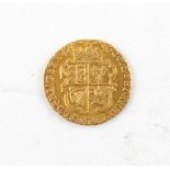 Property of a deceased estate - a 1762 George III gold quarter guinea coin, very fine.