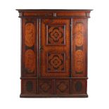 Property of a deceased estate - a late 18th / early 19th century Swiss painted pine cupboard or