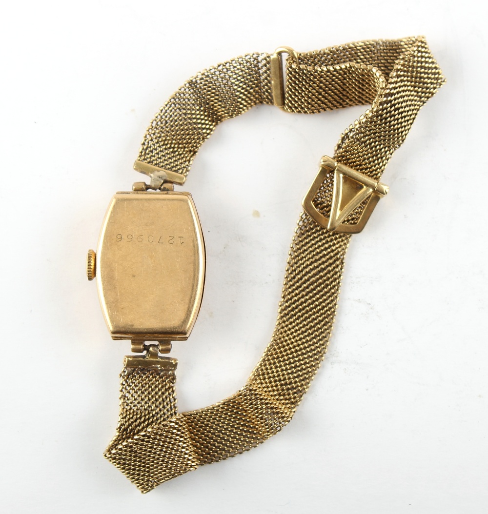 Property of a lady - an early 20th century lady's 18ct gold cased wristwatch on 18ct gold mesh - Image 2 of 2