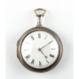 The Henry & Tricia Byrom Collection - a George III silver pair cased pocket watch, the verge fusee