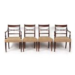 Property of a gentleman - a set of four early 19th century Regency period mahogany dining chairs