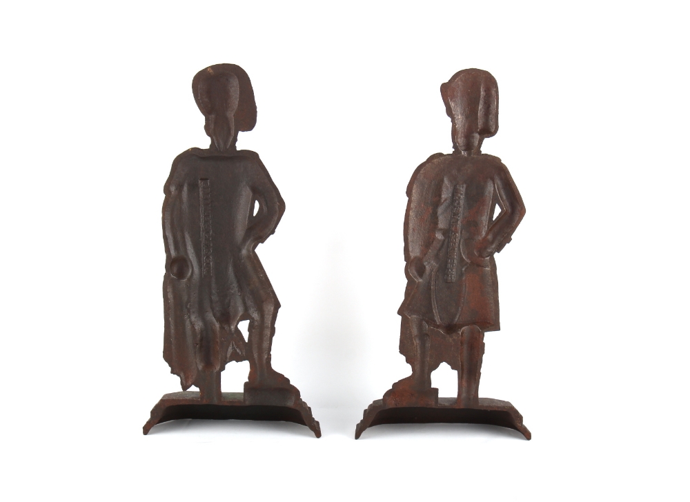 Property of a gentleman - a pair of late Victorian painted cast iron door stops or chimneypieces - Image 2 of 2