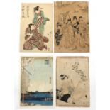 Japanese woodblock prints - Hiroshige I Utagawa (1797-1858), Eizan Kikugawa (1787-1867), and