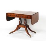 Property of a lady - an early 19th century Regency period rosewood & boxwood strung sofa table, with