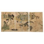 Japanese woodblock prints - Eizan Kikugawa (1787-1867) - Courtesans having a break - an early 19th