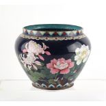 Property of a gentleman - an early 20th century Japanese cloisonne planter decorated with flowers on