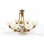 Property of a lady - a modern alabaster plafonnier ceiling light, 30.3ins. (77cms.) across,