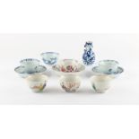 Property of a deceased estate - a group of 18th century Chinese porcelain tea bowls & saucers
