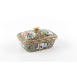 Property of a gentleman - a 19th century Chinese Canton famille rose soap dish with pierced liner,