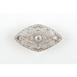 A 1920's Tiffany & Co. diamond brooch, set with Old European and round brilliant cut diamonds, the