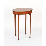 Property of a gentleman - a 19th century satinwood oval topped occasional table with ebony & boxwood