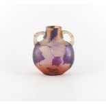 Property of a lady - a 1920's Andre Delatte, Nancy cameo glass two handled vase, signed, crack to