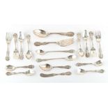 Property of a lady - an American sterling silver part dessert cutlery set, approximately 721 grams.