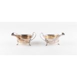 Sold on behalf of charity Strays without Borders - a pair of silver sauceboats, Viners, Sheffield
