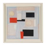 Property of a lady - manner of Ben Nicholson - ABSTRACT COMPOSITION - oil & collage, 28ins. (71cms.)