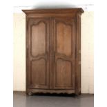 Property of a lady - a 19th century French oak armoire, 88 by 60ins. (224 by 153cms.).